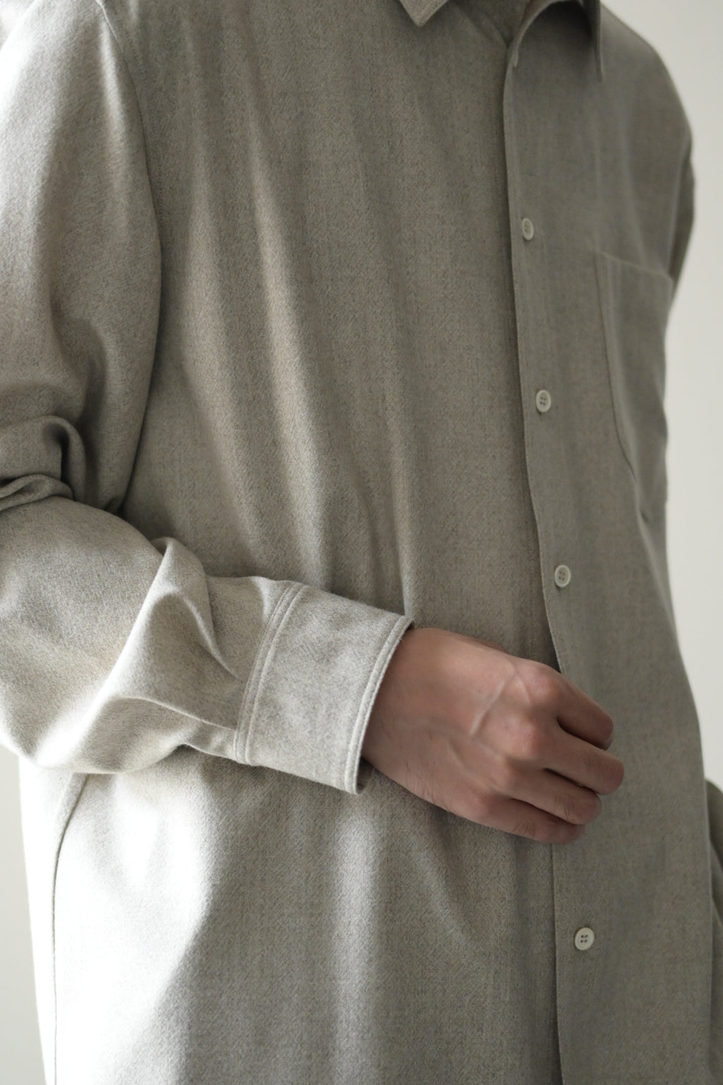 Yamauchi - Blue Fox x Yak x Wool Double Stitch Shirt