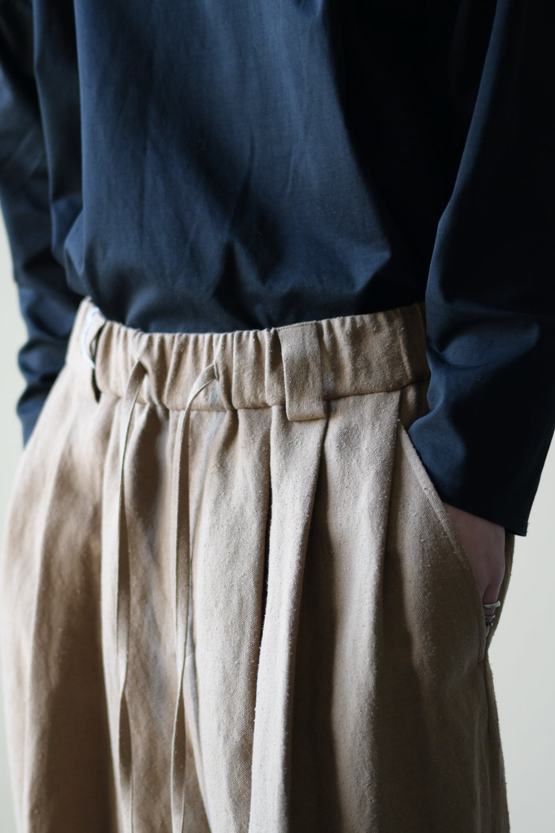 Blanc YM ブランワイエム Linen Silk Oversize Pants BEIGE 通販