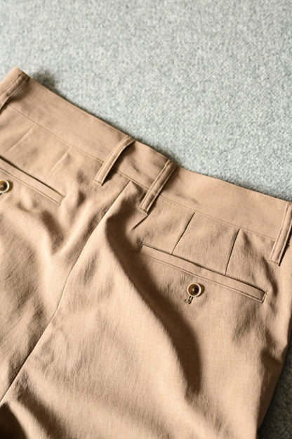 SAYATOMO - 1-Tack Baggy Slacks [BEIGE]