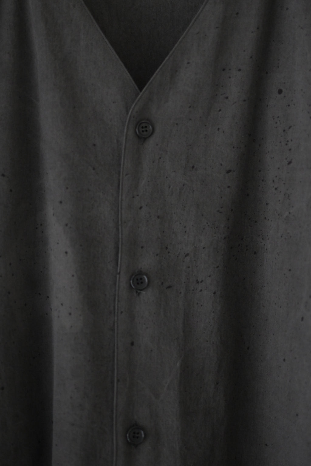 Yamauchi - Black dyed strong twist cotton voile cloth pajama shirt