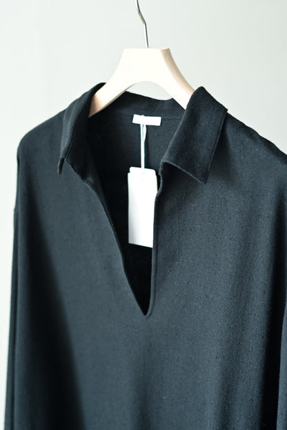 Blanc YM - Silk Cotton Skipper Shirts [Black]