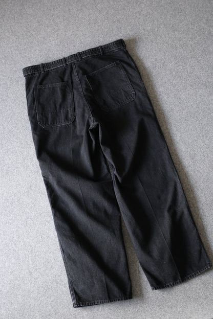 phebus - SULFUR DYE DENIM BELTED PANTS [BLACK]