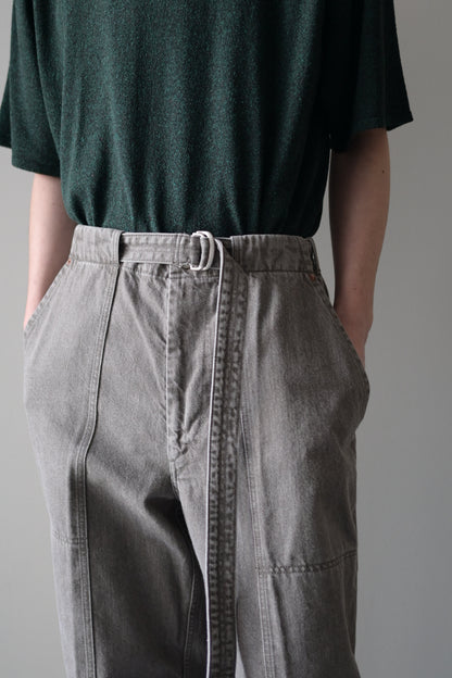 phebus - SULFUR DYE DENIM BELTED PANTS [GRAY]