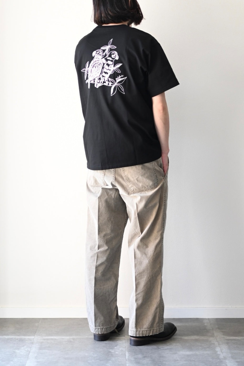phebus  - TWO BIRDS T-SHIRT [BLACK]