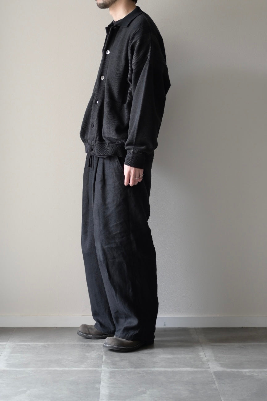YASHIKI Kokuu Collar Cardigan [BLACK] 通販 | ヤシキ カーディガン