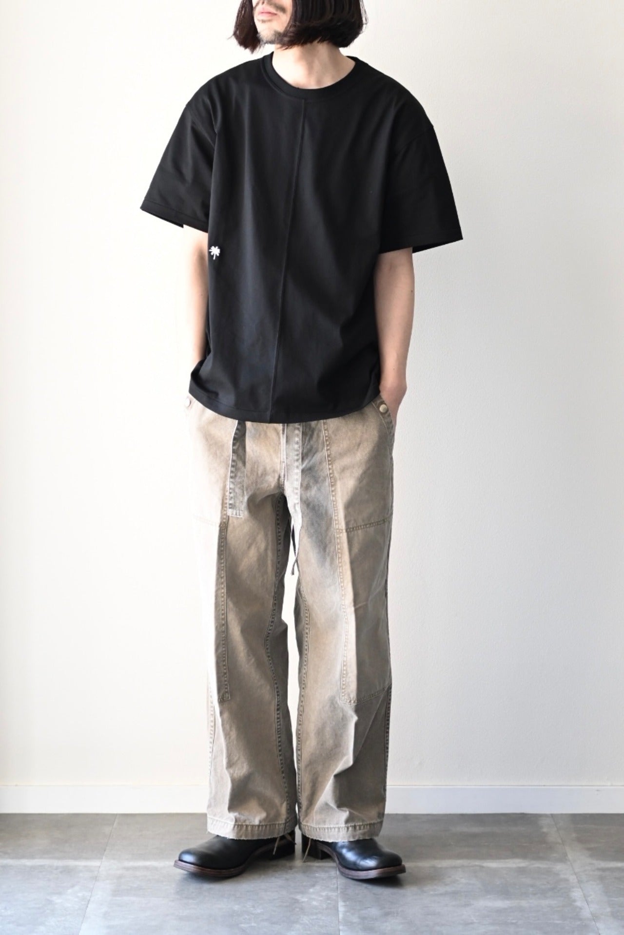 phebus - TWO BIRDS T-SHIRT [BLACK]