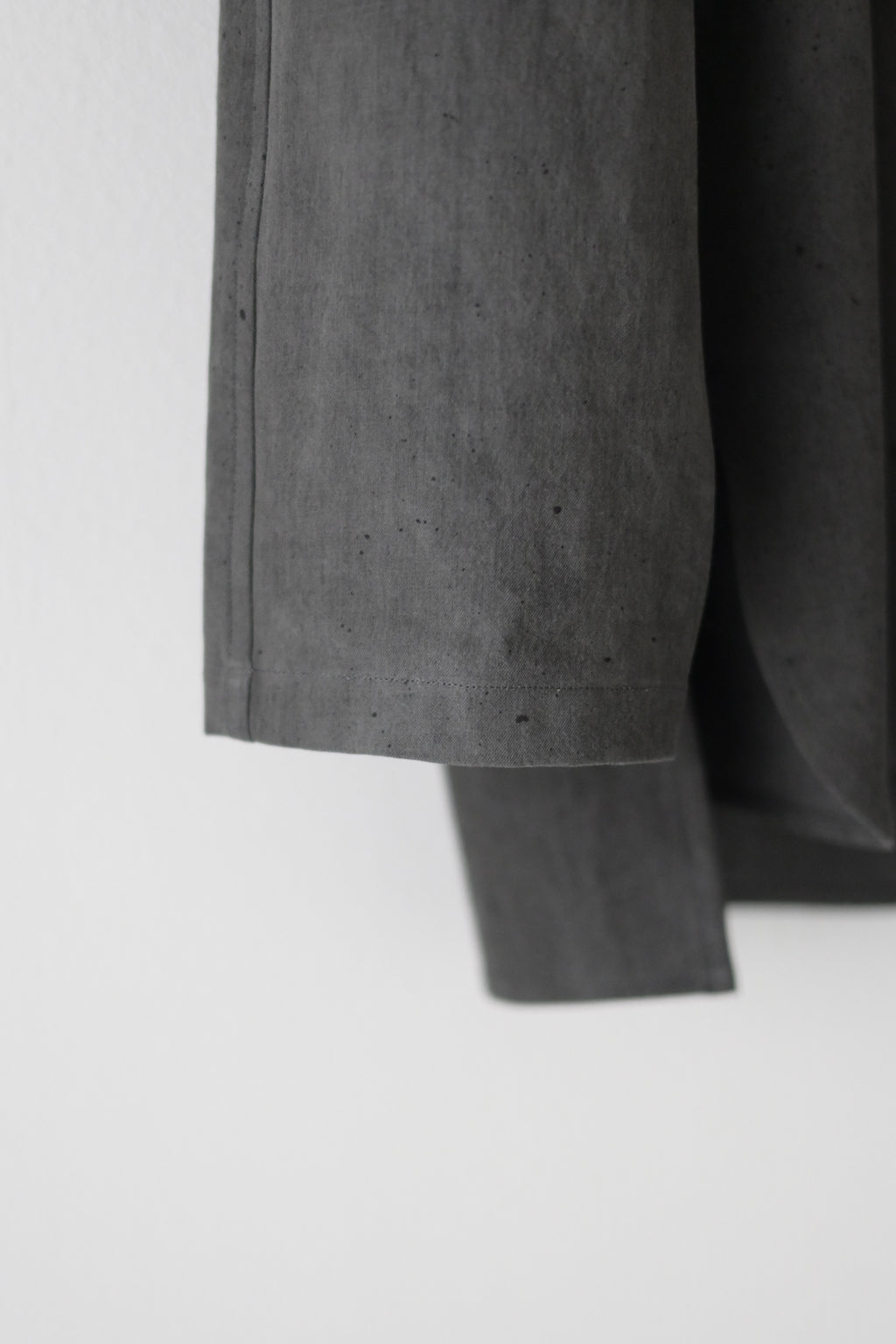 Yamauchi - Black dyed strong twist cotton voile cloth pajama shirt
