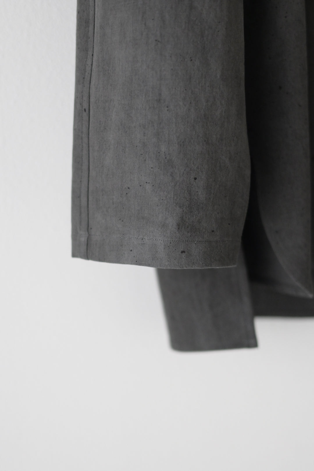 Yamauchi - Black dyed strong twist cotton voile cloth pajama shirt