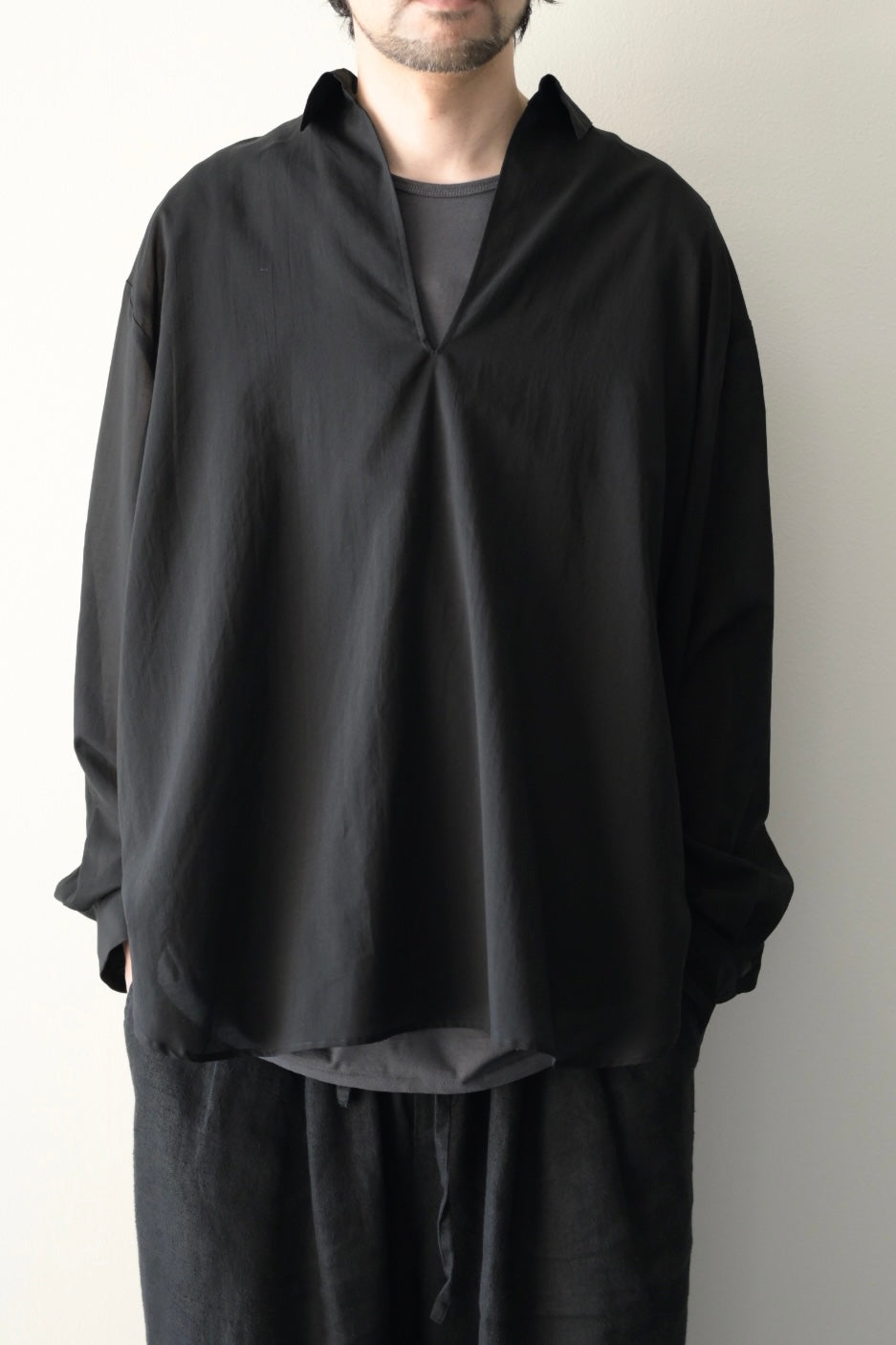 Blanc YM (ブランワイエム) - Superior Cotton Skipper Shirts [Black]