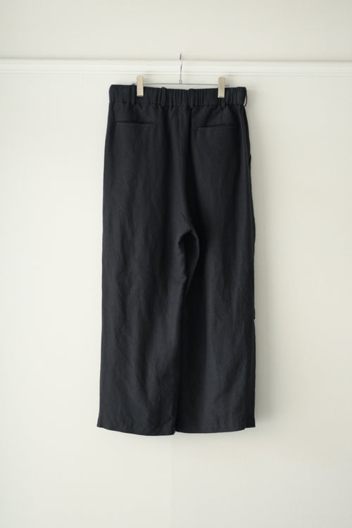 Blanc YM - Linen Silk Wide Knee Tuck Pants