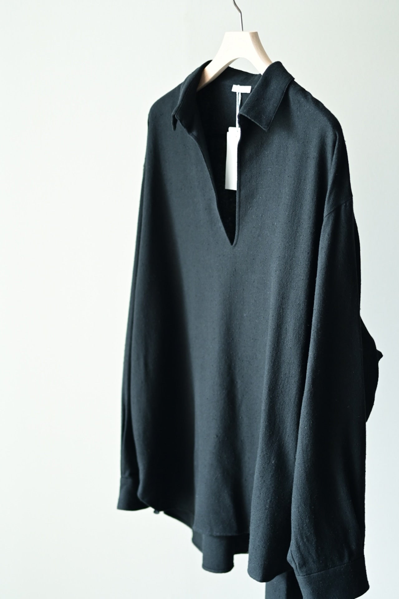 Blanc YM - Silk Cotton Skipper Shirts [Black]