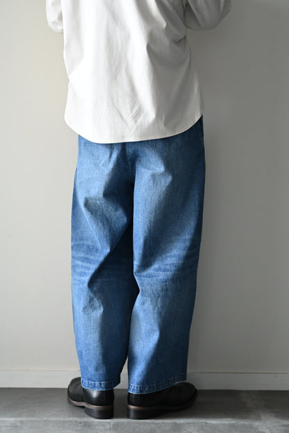 VU - vintage denim knee wide pants [VINTAGE BLUE]