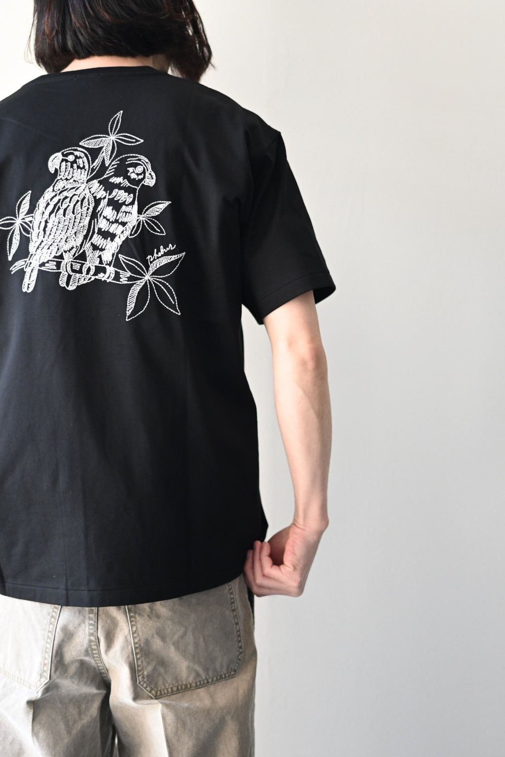 phebus  - TWO BIRDS T-SHIRT [BLACK]
