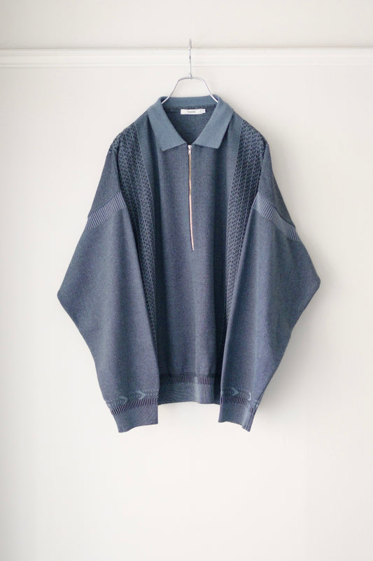 YASHIKI - Kanto Zip Polo [BLUE]