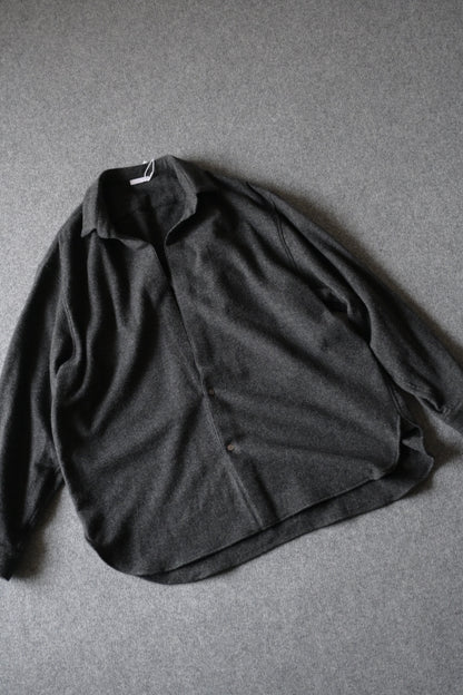 Blanc YM - CASHMERE SHIRT JACKET [CHARCOAL GRAY]