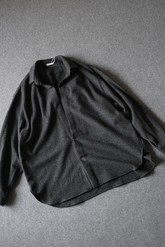 Blanc YM - CASHMERE SHIRT JACKET [CHARCOAL GRAY]