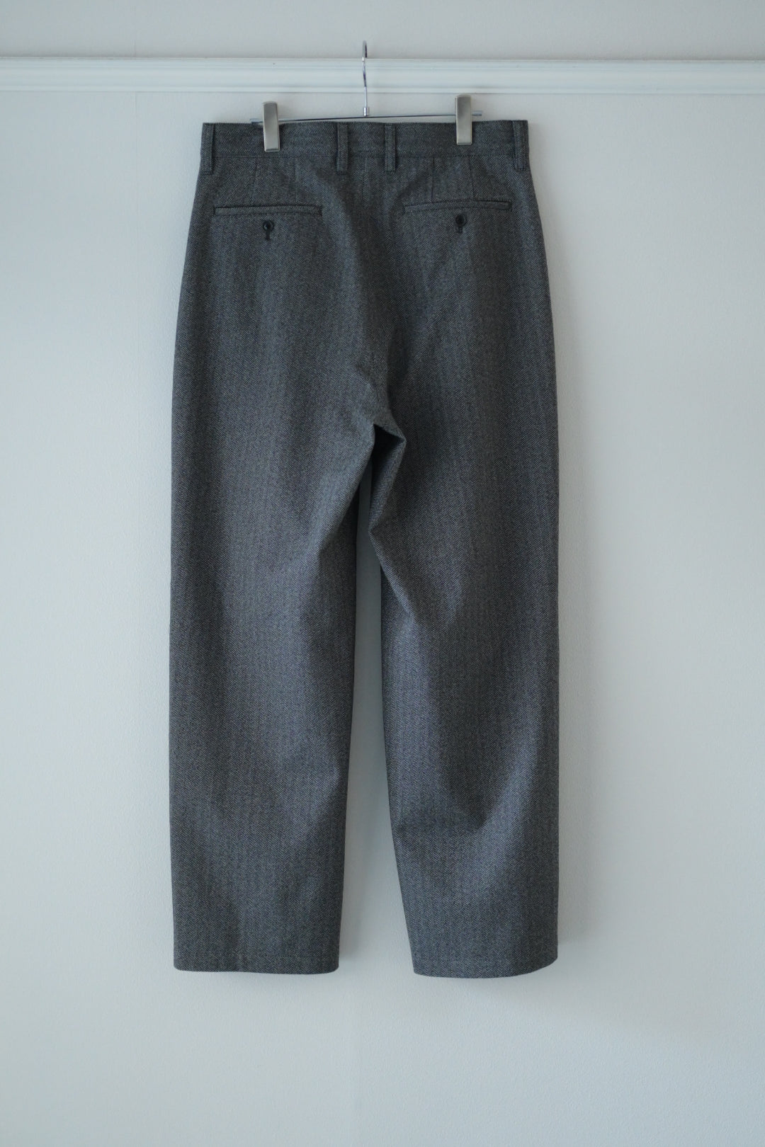 SAYATOMO - 2-Tack Herringbone Wide Slacks