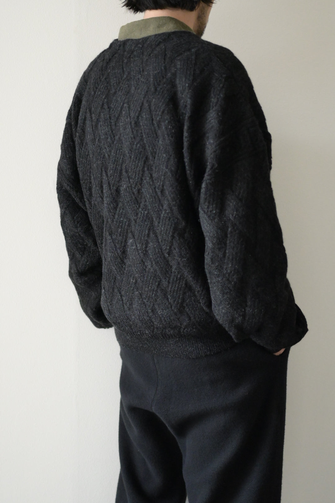 YASHIKI - Ochiba mohair Cardigan [BLACK]