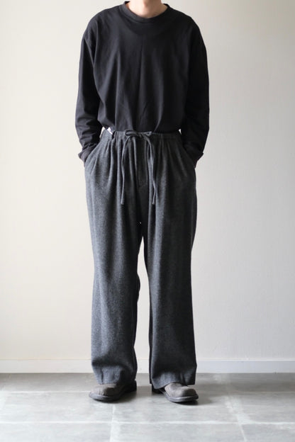Blanc YM - CASHMERE WIDE PANTS [CHARCOAL GRAY]