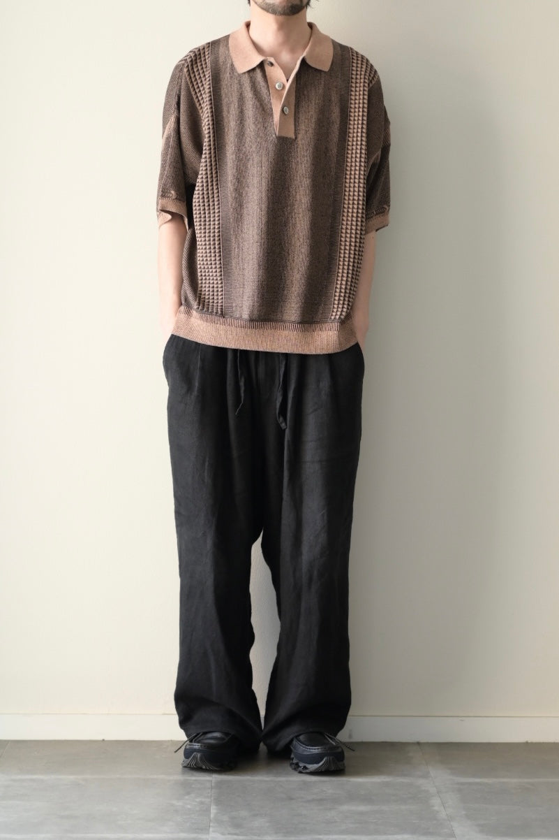 YASHIKI (ヤシキ) - Aotsuyu Knit Polo [PINK]