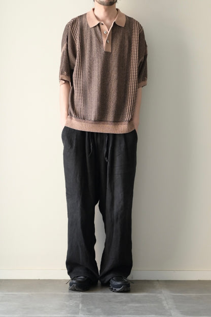 YASHIKI (ヤシキ) - Aotsuyu Knit Polo [PINK]