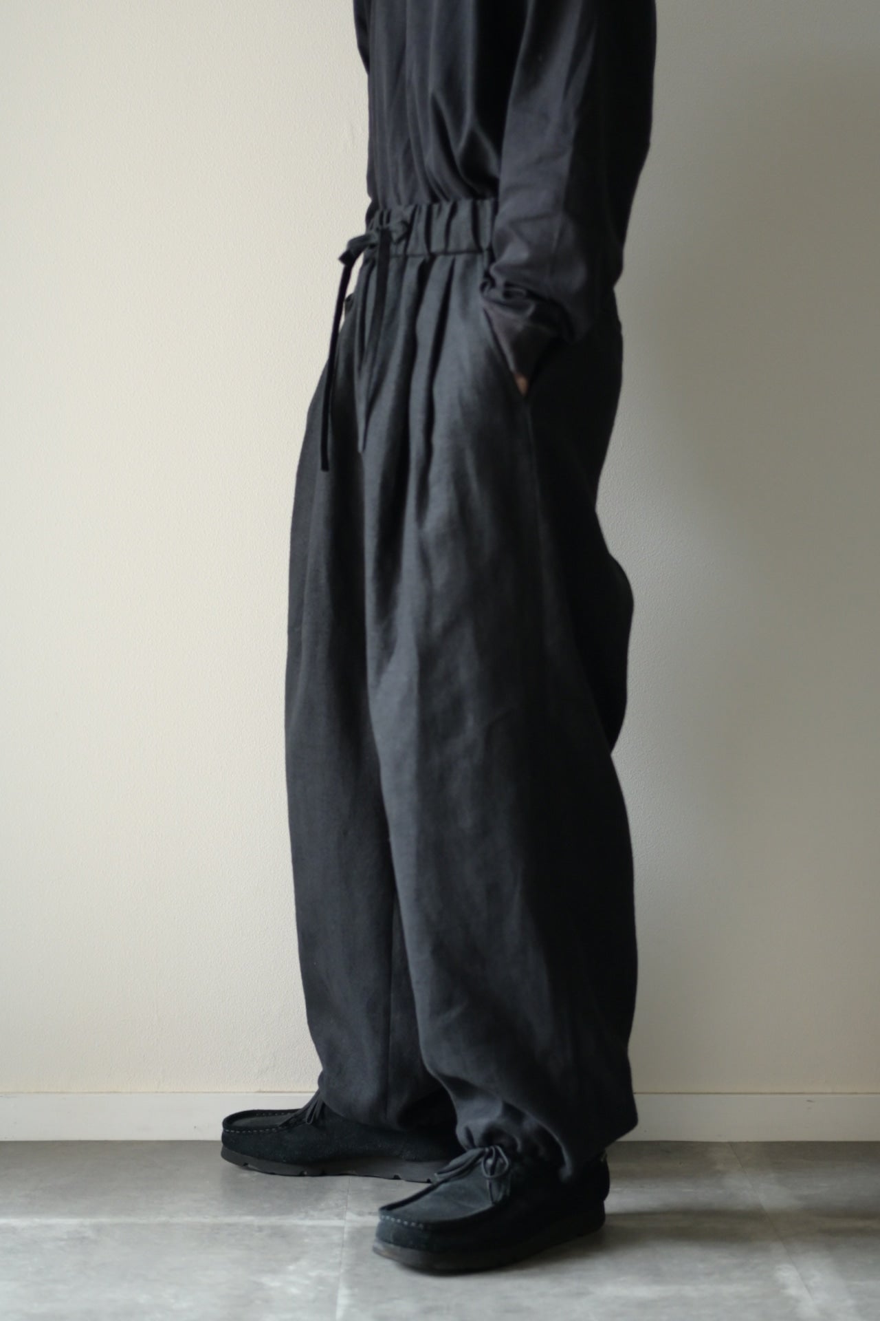 Blanc YM - HEMP BROWSING PANTS [BLACK]