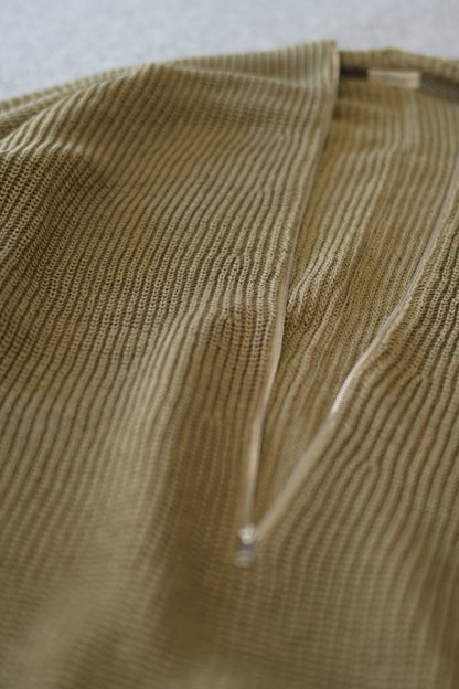 phebus - HEMP KNIT ZIP-UP JUMPER [COYOTE KHAKI]