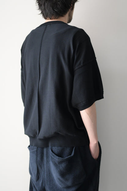 YASHIKI (ヤシキ) - Mebuki S/S Knit [BLACK]