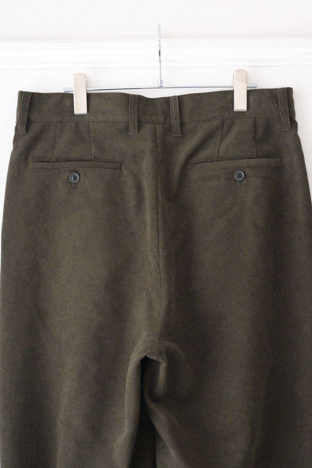 SAYATOMO - 2-Tack Corduroy Baggy Trousers [OLIVE]