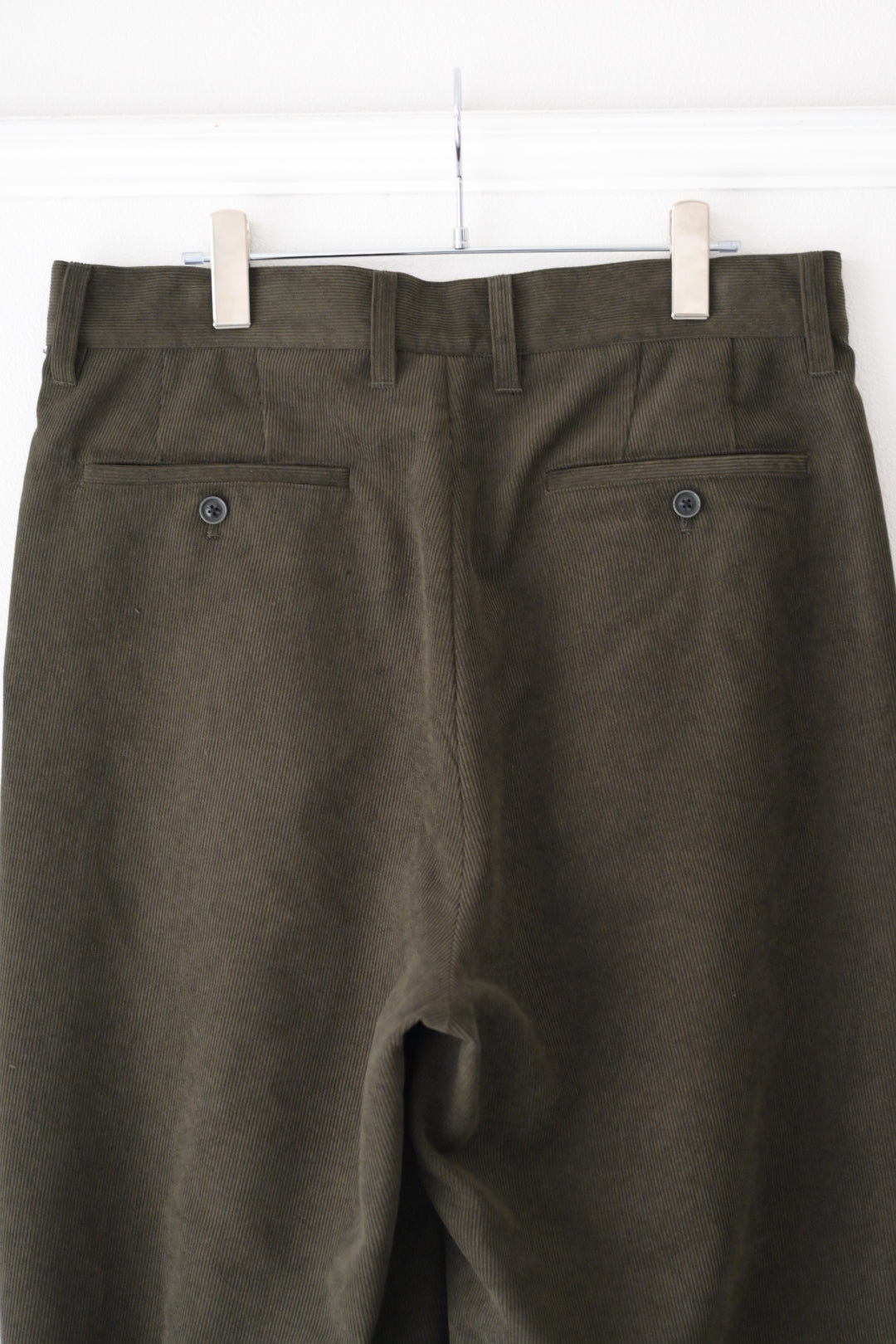SAYATOMO - 2-Tack Corduroy Baggy Trousers [OLIVE]