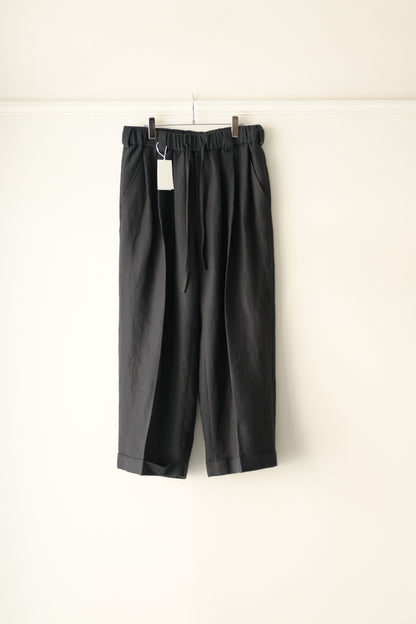 Blanc YM - Linen Silk Oversize Pants [BLACK]