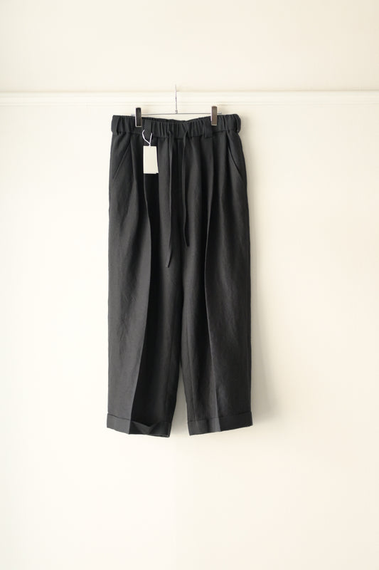 Blanc YM - Linen Silk Oversize Pants [BLACK]