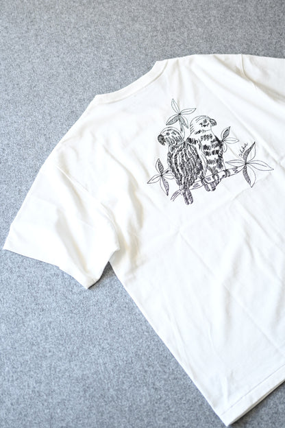 phebus - TWO BIRDS T-SHIRT [WHITE]