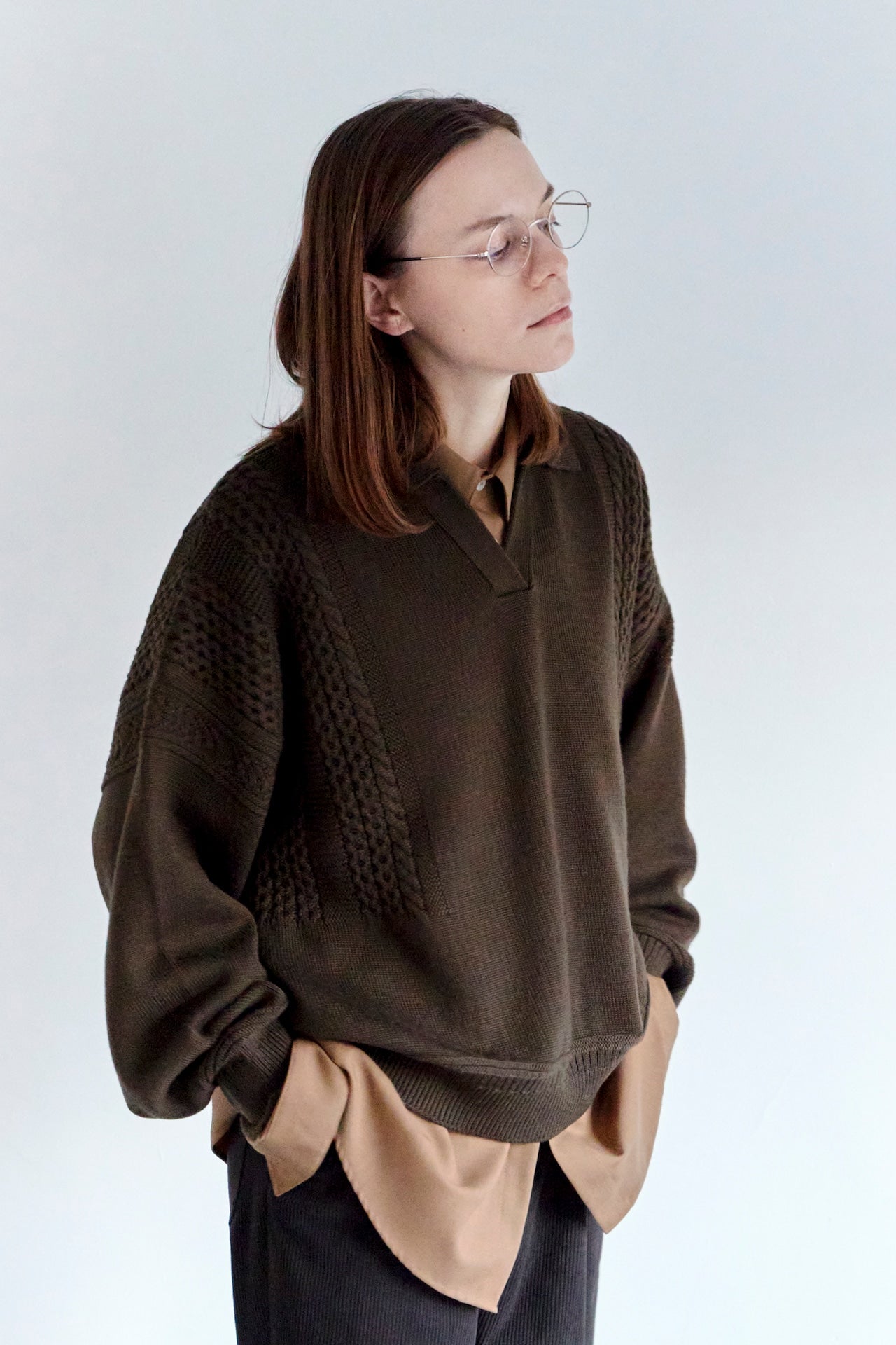 YASHIKI - Hatsuyuki Skipper Knit [BROWN]