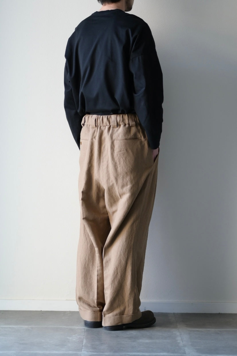 Blanc YM - Linen Silk Oversize Pants [BEIGE]