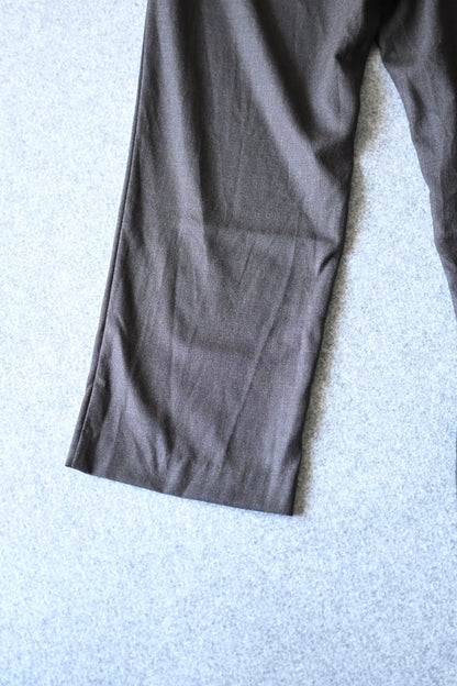 山内 - ウールメッシュクロス・パジャマパンツ[charcoal brown(洗い加工)]