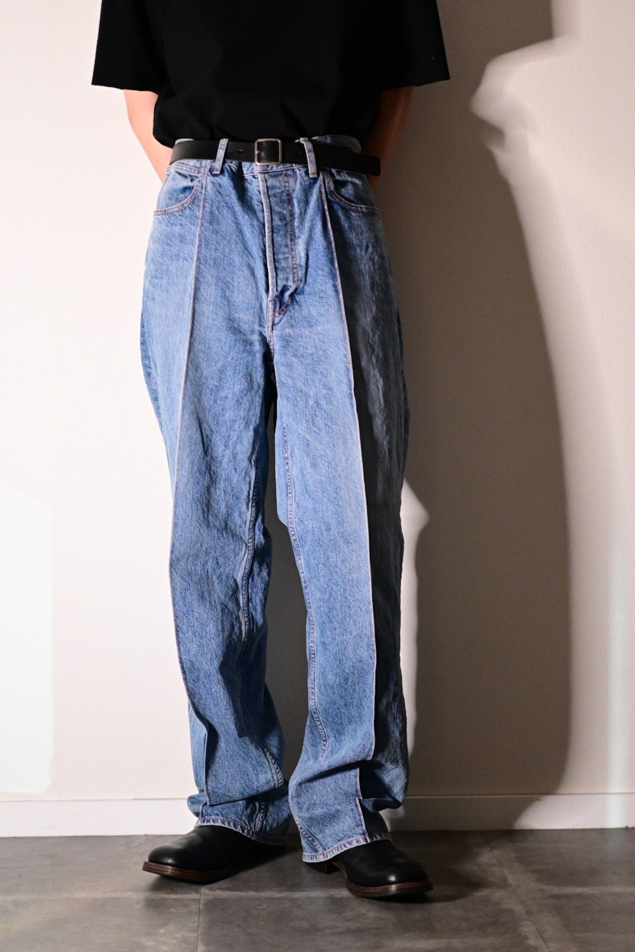 phebus - WASHI DENIM STRAIGHT PANTS [FADE BLUE]