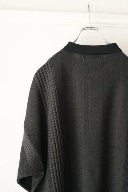 YASHIKI (ヤシキ) - Aotsuyu Knit Polo [BLACK]