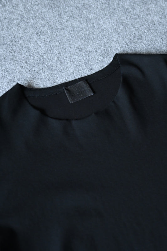 山内 - 強撚フリーカットポンチ・ショートスリーブTシャツ [black]