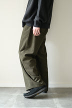 SAYATOMO - 2-Tack Corduroy Baggy Trousers [OLIVE]