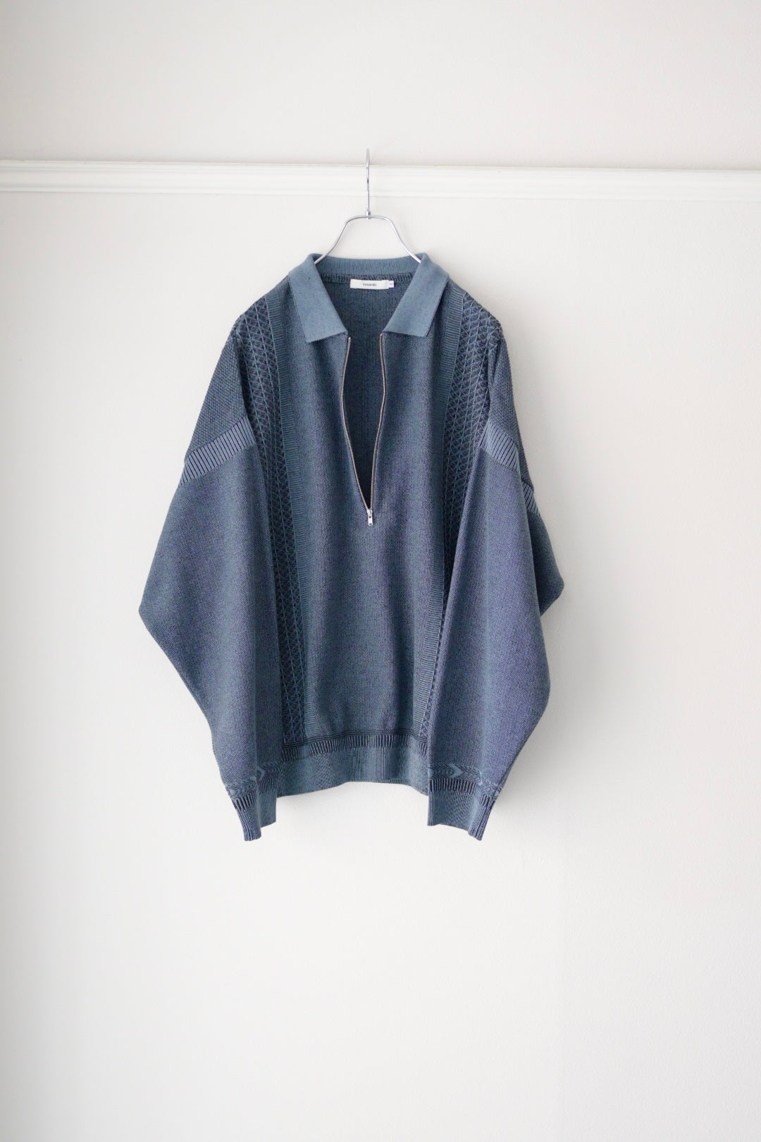 YASHIKI Kanto Zip Polo [BLUE] 通販 | ヤシキ ニットポロ | turf