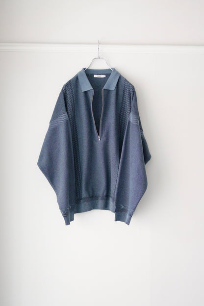 YASHIKI (ヤシキ) - Kanto Zip Polo [BLUE]