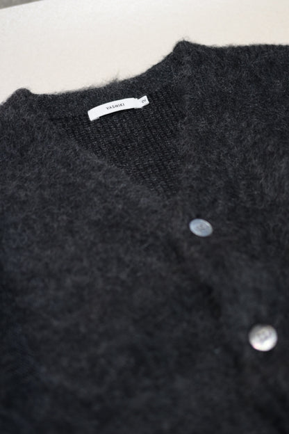 YASHIKI - Akane mohair Cardigan [BLACK]