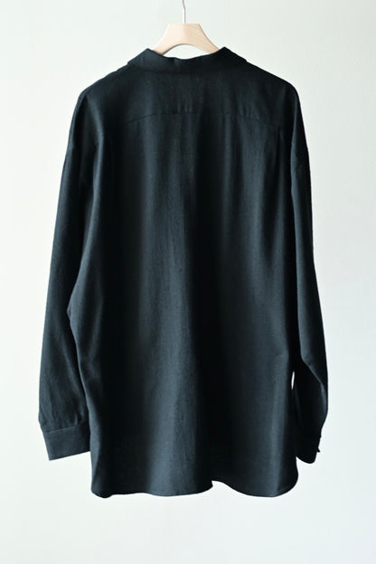 Blanc YM - Silk Cotton Skipper Shirts [Black]