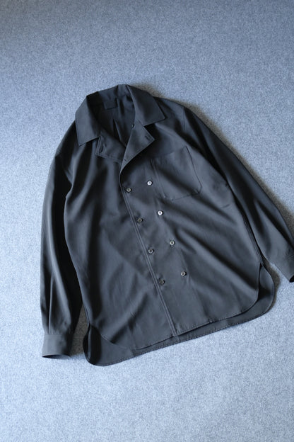 山内 - ビンテージシルクギャバ・ダブルオープンカラーシャツ