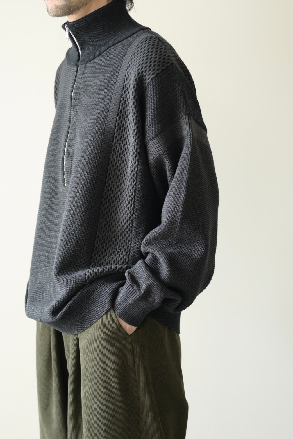 YASHIKI - Karita Half Zip Knit [BLACK]