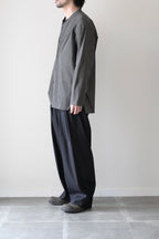 Yamauchi - Black dyed strong twist cotton voile cloth pajama shirt