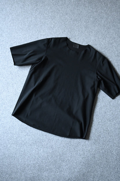 山内 - 強撚フリーカットポンチ・ショートスリーブTシャツ [black]