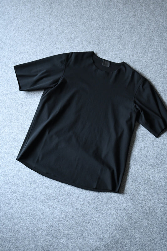 山内 - 強撚フリーカットポンチ・ショートスリーブTシャツ [black]
