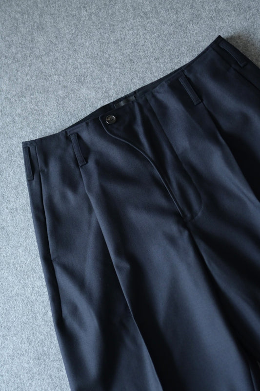 山内 - ヘビーウールツイル・サイドシームレスワンタックパンツ [dark navy]